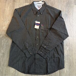 Bugle Boy Vintage Long Sleeve Button Down Original No Wrinkle Shirt Size XL